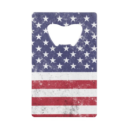  USA Vlag Patriottisch Amerikaans Rood Wit Blauw Creditkaart Flessenopener (Voorkant)