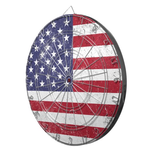  USA Vlag Patriottisch Amerikaans Rood Wit Blauw Dartbord (Voorkant Rechts)