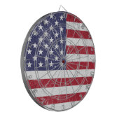 USA Vlag Patriottisch Amerikaans Rood Wit Blauw Dartbord (Voorkant Links)