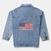 USA Vlag Patriottisch Amerikaans Rood Wit Blauw Denim Jacket (Achterkant)
