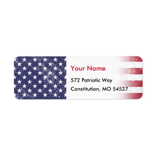  USA Vlag Patriottisch Amerikaans Rood Wit Blauw Etiket (Voorkant)