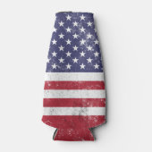 USA Vlag Patriottisch Amerikaans Rood Wit Blauw Flesjeskoeler (Voorkant)