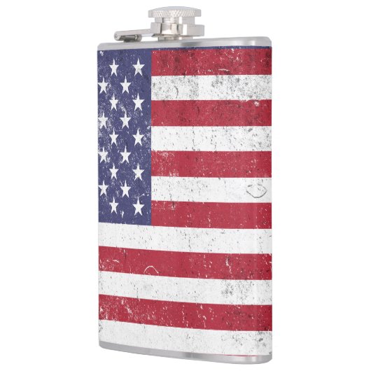 USA Vlag Patriottisch Amerikaans Rood Wit Blauw Heupfles (Links)