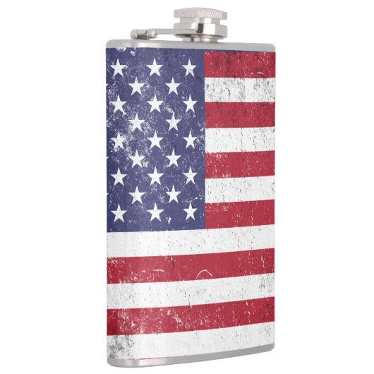 USA Vlag Patriottisch Amerikaans Rood Wit Blauw Heupfles (Rechts)