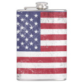 USA Vlag Patriottisch Amerikaans Rood Wit Blauw Heupfles (Voorkant)