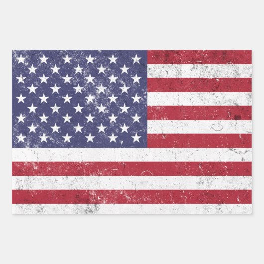  USA Vlag Patriottisch Amerikaans Rood Wit Blauw Inpakpapier Vel (Voorkant 3)