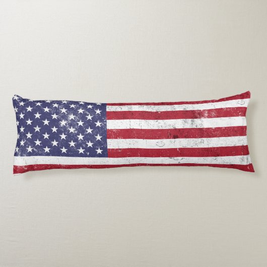  USA Vlag Patriottisch Amerikaans Rood Wit Blauw Lichaamskussen (Achterkant)