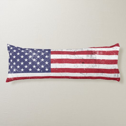  USA Vlag Patriottisch Amerikaans Rood Wit Blauw Lichaamskussen (Voorkant)