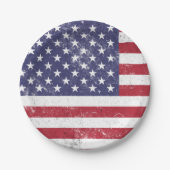 USA Vlag Patriottisch Amerikaans Rood Wit Blauw Papieren Bordje (Voorkant)