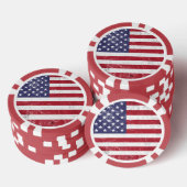  USA Vlag Patriottisch Amerikaans Rood Wit Blauw Poker Chips (Opstapeling)