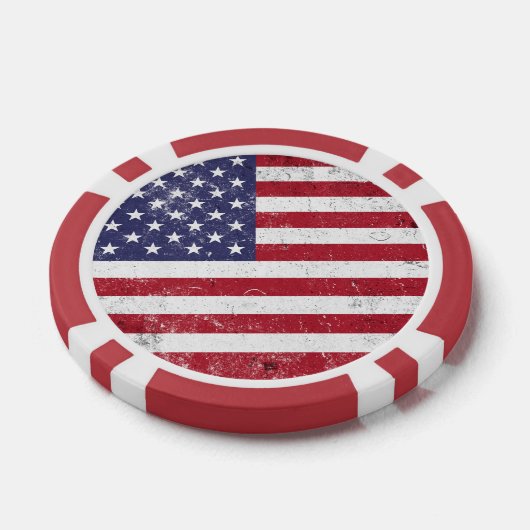  USA Vlag Patriottisch Amerikaans Rood Wit Blauw Poker Chips (Enkel)