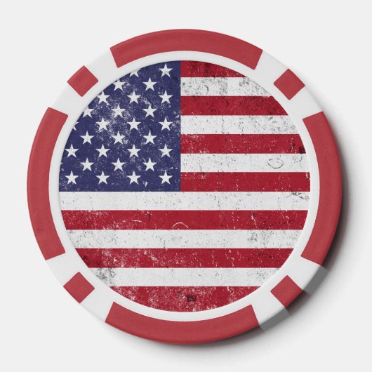  USA Vlag Patriottisch Amerikaans Rood Wit Blauw Poker Chips (Achterkant)