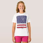 USA Vlag Patriottisch Amerikaans Rood Wit Blauw T-shirt (Voorkant volledig)