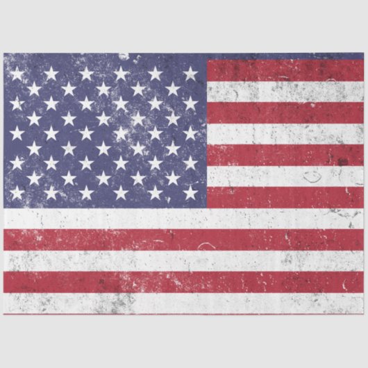  USA Vlag Patriottisch Amerikaans Rood Wit Blauw Tissuepapier (Voorkant)