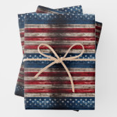 USA vlag patriottisch blauw en rood oud houten Inpakpapier Vel (In situ)