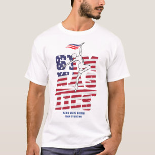 USA Vlag Patriottisch Gymnast Team Ondersteuning G T-shirt