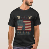 USA Vlag Patriottisch Lelijk Kerst Eagle Amerikaan T-shirt (Voorkant)