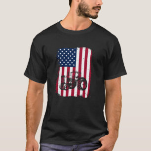 USA Vlag Patriottische Boerderij Mannen Vrouwen Jo T-shirt