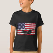 USA Vlag Patriottische CH-47 Chinook Helikopter Le T-shirt (Voorkant)