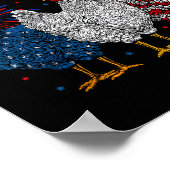 USA vlag Patriottische Kip Lover 4 juli 1 Poster (Hoek)