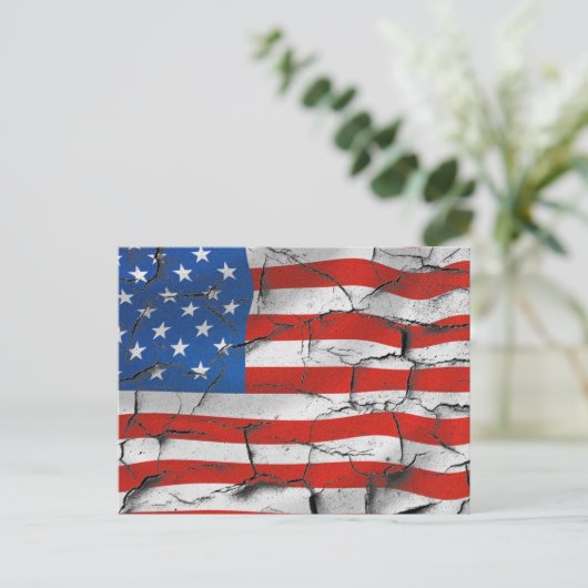 USA Vlag Peeling Paint Briefkaart (Staand voorkant)