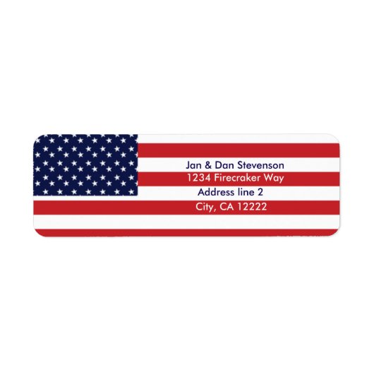 USA Vlag Retouradres labels Sterren & Strepen (Voorkant)