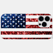 USA vlag rood blauw faux sparkles bling Case-Mate iPhone Case (Achterkant (horizontaal))