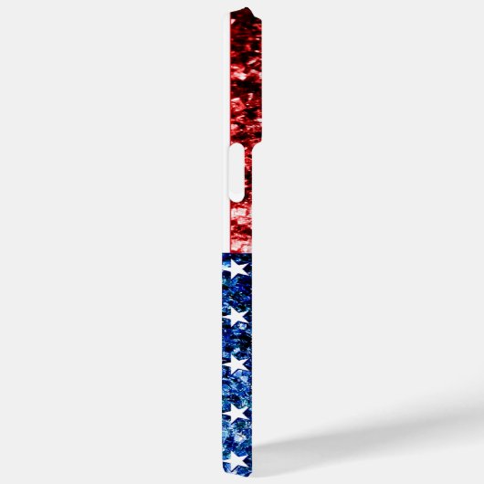 USA vlag rood blauw faux sparkles bling Case-Mate iPhone Case (Achterkant / Rechts)