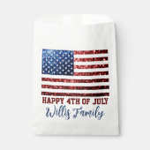 USA vlag rood blauw sparkles glitters 4th Juli naa Bedankzakje (Voorkant)