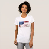USA vlag rood blauw sparkles I LOVE AMERICA custom T-shirt (Voorkant volledig)