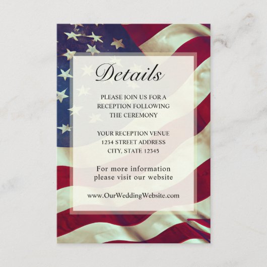 USA Vlag Rood Wit Blauw Amerikaans Patriottisch Hu Informatiekaartje (Voorkant)