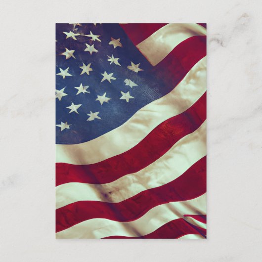 USA Vlag Rood Wit Blauw Amerikaans Patriottisch Hu Informatiekaartje (Achterkant)