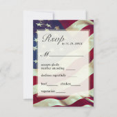 USA Vlag Rood Wit Blauw Amerikaans Patriottisch Hu RSVP Kaartje (Voorkant)
