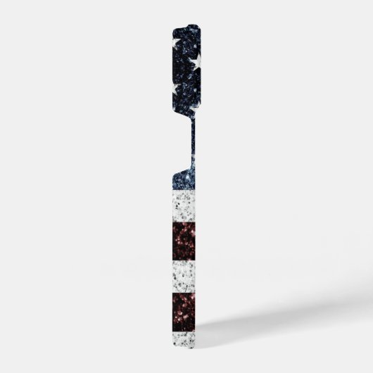 USA vlag rood wit blauw rustiek sparkles Monogram iPhone Hoesje (Rechterkant)