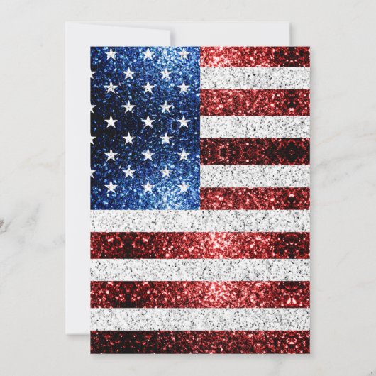 USA vlag rood wit blauw sparkles 4th juli BBQ Kaart (Achterkant)