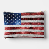 USA vlag rood wit blauw sparkles Custom naam Etui (Achterkant)