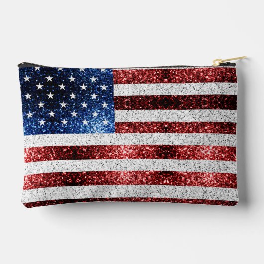 USA vlag rood wit blauw sparkles Custom naam Etui (Achterkant)