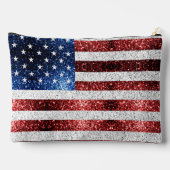 USA vlag rood wit blauw sparkles Custom naam Etui (Achterkant)