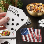 USA vlag rood wit blauw sparkles Custom naam Pokerkaarten (Insitu)