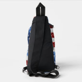 USA vlag rood wit blauw sparkles Custom naam Sling Bag (Achterkant)