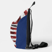 USA vlag rood wit blauw sparkles Custom naam Sling Bag (Rechts)
