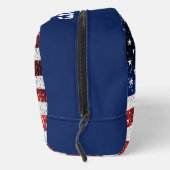 USA vlag rood wit blauw sparkles Custom naam Toilettasje (Rechts)
