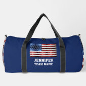 USA vlag rood wit blauw sparkles Custom team naam Plunjezak (Achterkant)