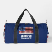 USA vlag rood wit blauw sparkles Custom team naam Plunjezak (Achterkant)