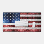 USA vlag rood wit blauw sprankelt glitters Amerika Bureaumat (Keyboard & Muis)
