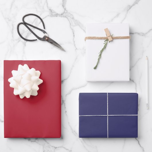 USA Vlag Rood Wit en Blauw Inpakpapier Vel (Voorkant)