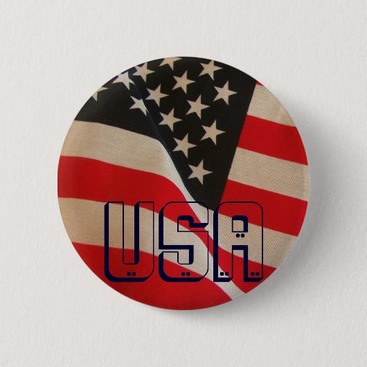 USA Vlag Rood Wit en Blauw Ronde Button 5,7 Cm (Voorkant)