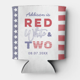 USA Vlag Rood Wit & TWEE 2e Verjaardag Party Favor Blikjeskoeler