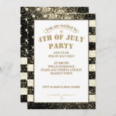 USA vlag Rustiek goud sepia Sparkles 4th juli fees Kaart (Voorkant / Achterkant)