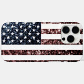 USA vlag rustiek rood blauw faux sparkles bling Case-Mate iPhone Case (Achterkant (horizontaal))